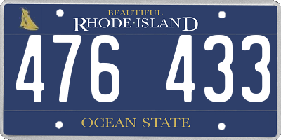 RI license plate 476433