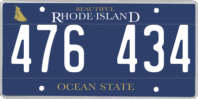 RI license plate 476434