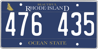 RI license plate 476435