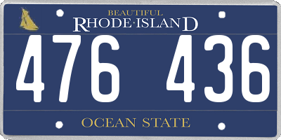 RI license plate 476436