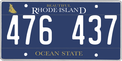 RI license plate 476437