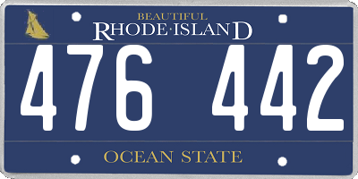 RI license plate 476442