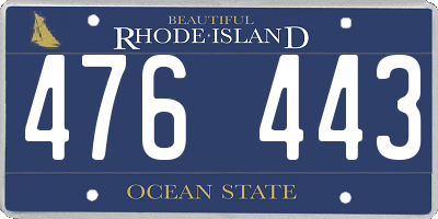 RI license plate 476443