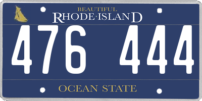 RI license plate 476444