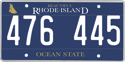 RI license plate 476445