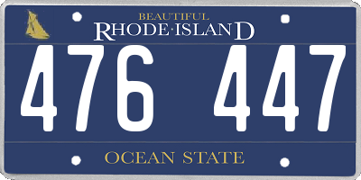RI license plate 476447
