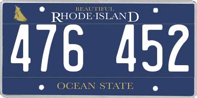 RI license plate 476452