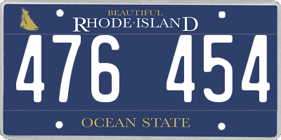 RI license plate 476454