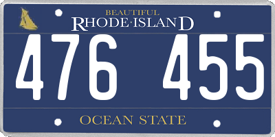 RI license plate 476455