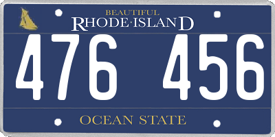 RI license plate 476456