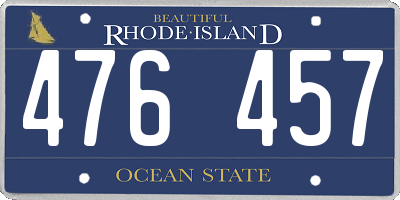 RI license plate 476457