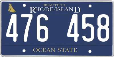 RI license plate 476458