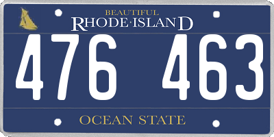 RI license plate 476463