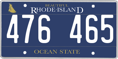 RI license plate 476465