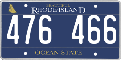 RI license plate 476466