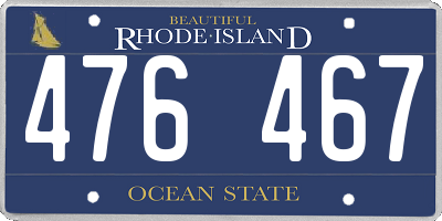 RI license plate 476467