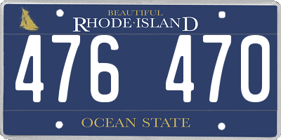 RI license plate 476470
