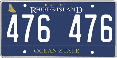 RI license plate 476476