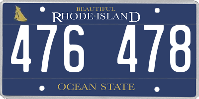 RI license plate 476478