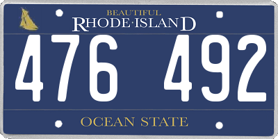 RI license plate 476492