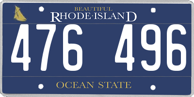RI license plate 476496