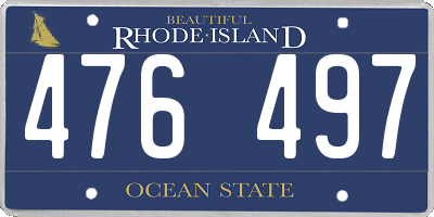 RI license plate 476497