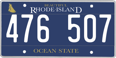 RI license plate 476507