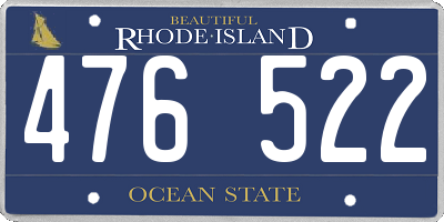 RI license plate 476522
