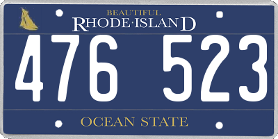 RI license plate 476523