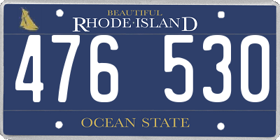 RI license plate 476530