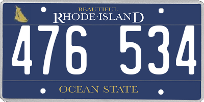 RI license plate 476534