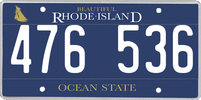 RI license plate 476536
