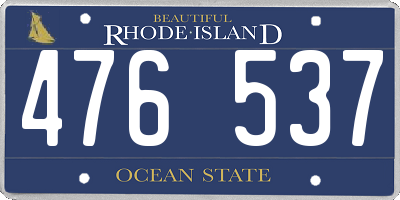 RI license plate 476537