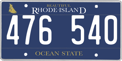 RI license plate 476540