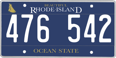 RI license plate 476542