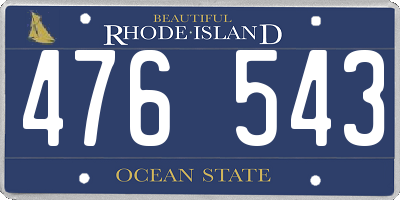 RI license plate 476543