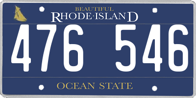 RI license plate 476546