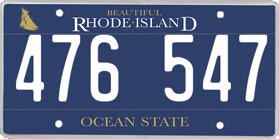 RI license plate 476547