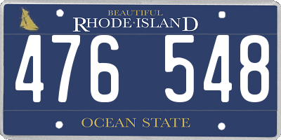 RI license plate 476548