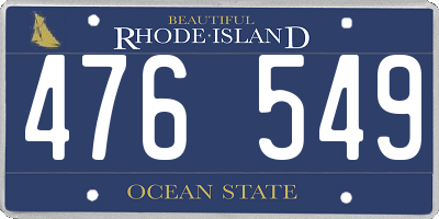 RI license plate 476549