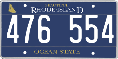 RI license plate 476554