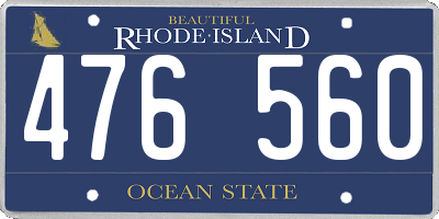 RI license plate 476560