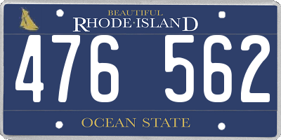 RI license plate 476562