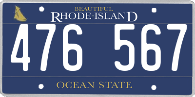 RI license plate 476567
