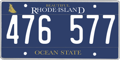 RI license plate 476577