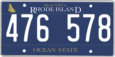 RI license plate 476578