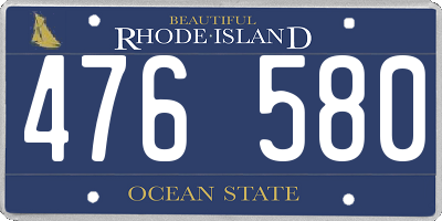 RI license plate 476580