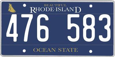 RI license plate 476583
