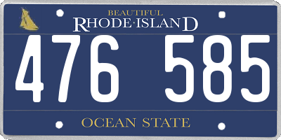 RI license plate 476585