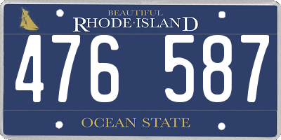 RI license plate 476587
